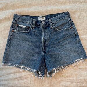 Agolde Dark Blue Denim Cutoff Jean Shorts